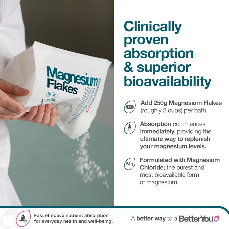 BetterYou Magnesium Original Bath Flakes Natural Source of Zechstein Magnesium Mineral Bath Flakes Cleansing Bath Salts Vegan PalmOil Free 1kg - Image 5