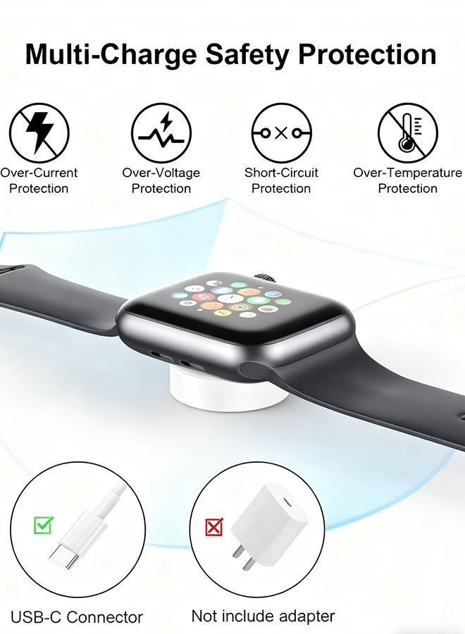 Happy D Fast Charging USB C Watch Charger Cord Compatible for Apple Watch, Magnetic Watch Charging Cable Compatible for Watch Series 9/8/7/Ultra/Ultra2/SE2/6/5/4/3/2/1/SE1, Type C Cord, 1M - Image 5