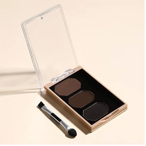Adbeni 3 Eyebrow Cake Powder With Angled Eyebrow Brush, Natural finish, Applies evenly, Easily blendable, Dual-ended applicator, Long Lasting & Waterproof, Suit Every Skin Tone, Shade-01 - Image 1