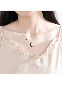 delicate gold stainless steel necklace with a glowing crescent and a charming star design, adding a touch of allure and elegance to your look. Perfect for lovers of refined details and luxurious simplicity! Light and comfortable, perfect for both everyday wear and special occasions, adding a magical and elegant touch. Get it now and shine with a unique and soft style.