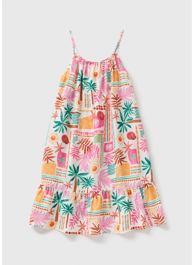 Matalan Girls Multicolour Summer Print Dress