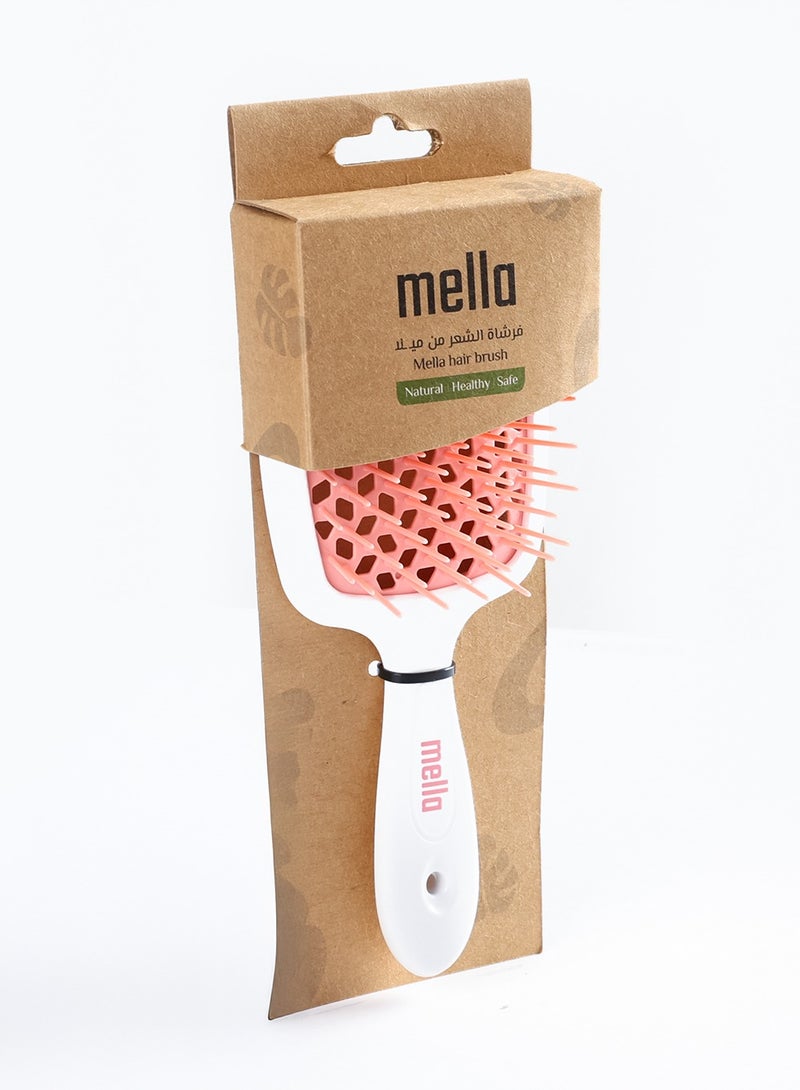 ميلا فرشاة فك تشابك الشعر – تصميم مبتكر بفتحات تهوية – وردي وأبيض - Image 4
