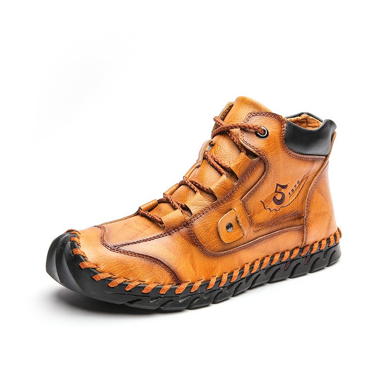 Men'S Shoes Casual Leather Shoes Leather Boots Large Size Breathable Shoes Men'S Boots Fleece-Lined Men'S Boots Fashion Trendy Shoes Men'S Shoes - Image 3