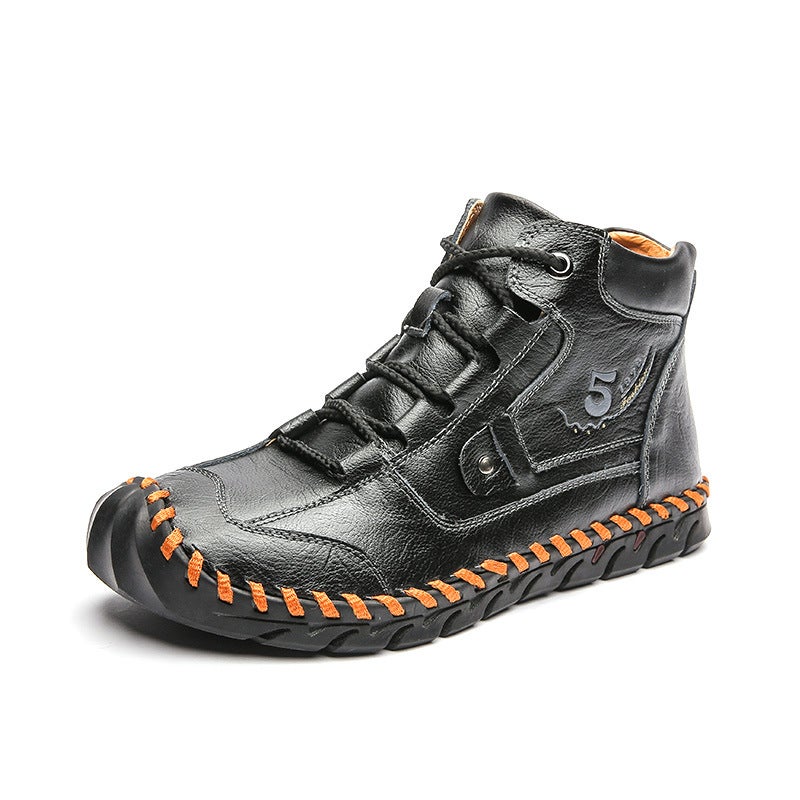 Men'S Shoes Casual Leather Shoes Leather Boots Large Size Breathable Shoes Men'S Boots Fleece-Lined Men'S Boots Fashion Trendy Shoes Men'S Shoes - Image 4