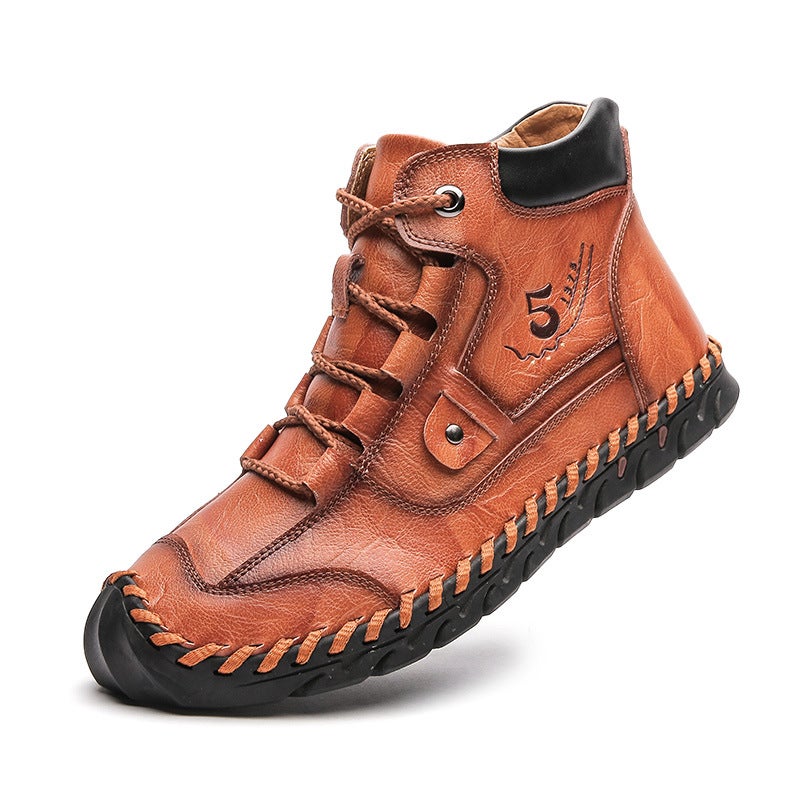 Men'S Shoes Casual Leather Shoes Leather Boots Large Size Breathable Shoes Men'S Boots Fleece-Lined Men'S Boots Fashion Trendy Shoes Men'S Shoes - Image 2