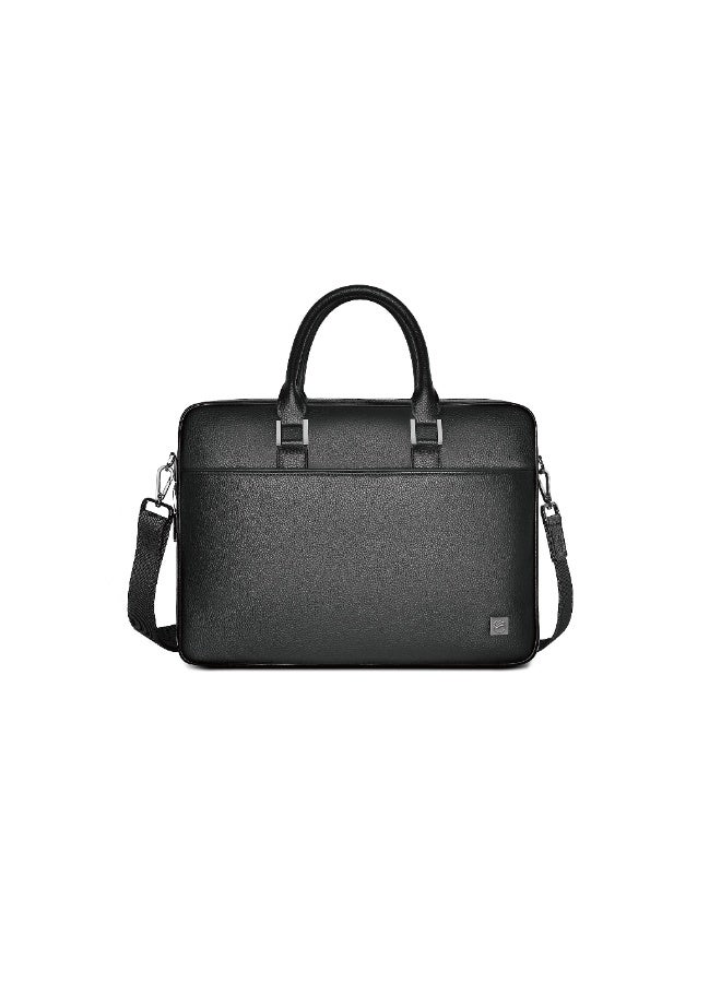 FIFTH ELEMENT CIPHER 16" Laptop Briefcase with Fingerprint Lock, Water-Resistant PU Leather Business Bag – Black - Image 1