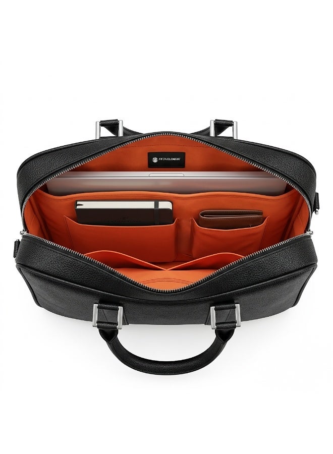 FIFTH ELEMENT CIPHER 16" Laptop Briefcase with Fingerprint Lock, Water-Resistant PU Leather Business Bag – Black - Image 4