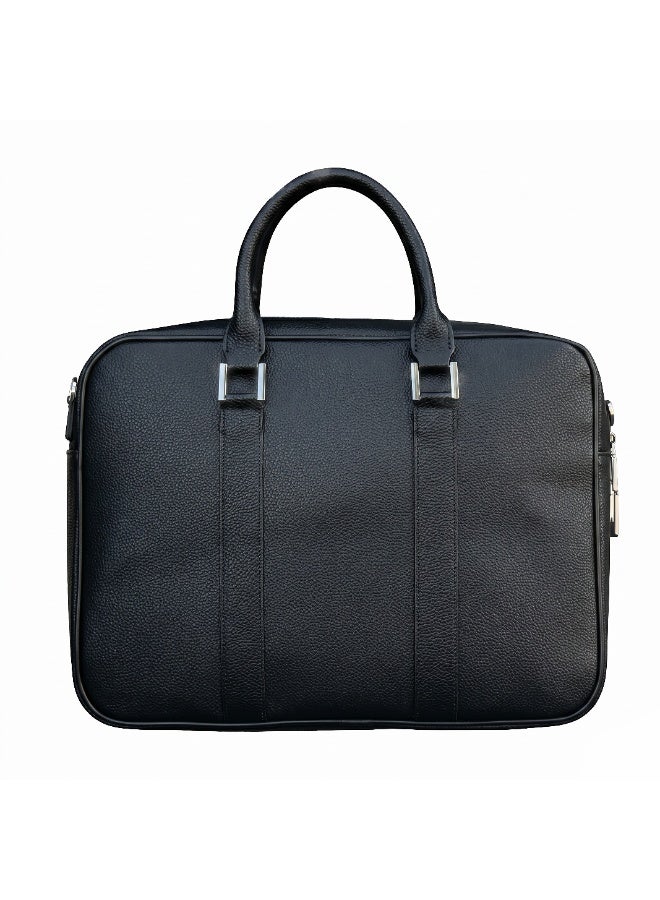 FIFTH ELEMENT CIPHER 16" Laptop Briefcase with Fingerprint Lock, Water-Resistant PU Leather Business Bag – Black - Image 2