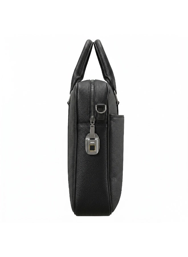FIFTH ELEMENT CIPHER 16" Laptop Briefcase with Fingerprint Lock, Water-Resistant PU Leather Business Bag – Black - Image 3