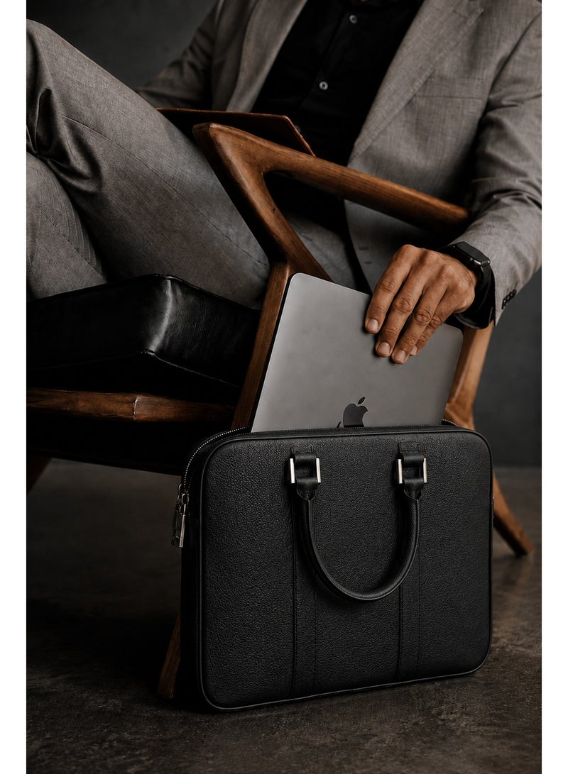 فيفث إيليمنت FIFTH ELEMENT CIPHER 16" Laptop Briefcase with Fingerprint Lock, Water-Resistant PU Leather Business Bag – Black - Image 5