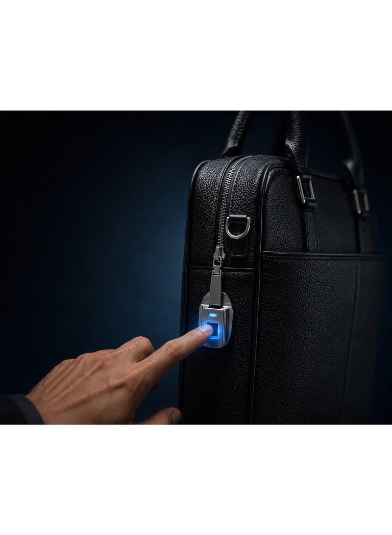 فيفث إيليمنت FIFTH ELEMENT CIPHER 16" Laptop Briefcase with Fingerprint Lock, Water-Resistant PU Leather Business Bag – Black - Image 3