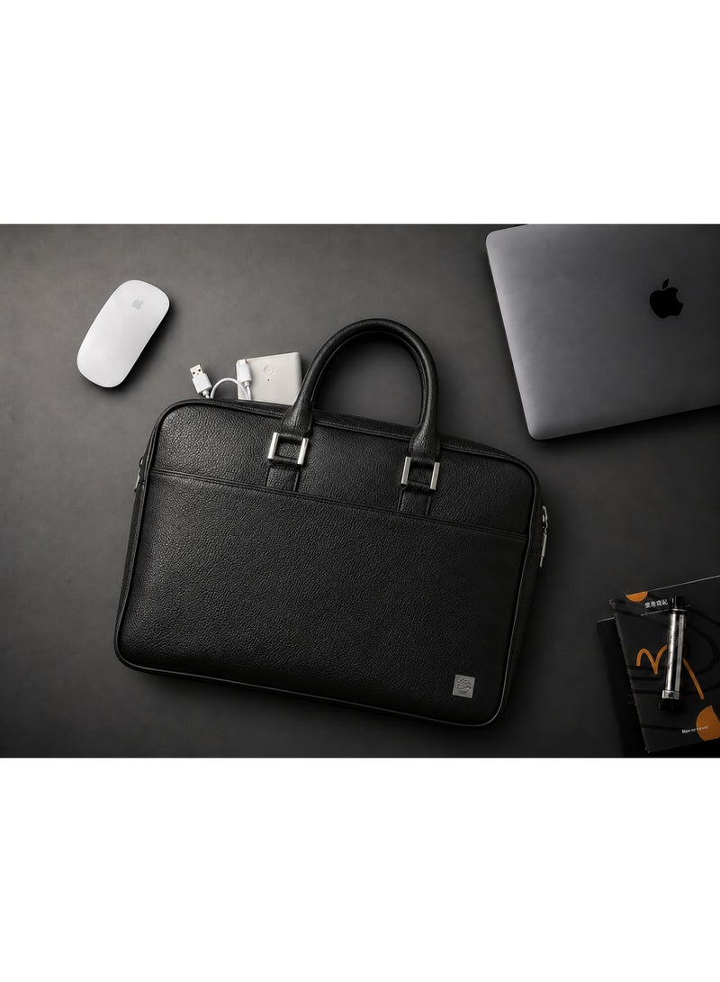 فيفث إيليمنت FIFTH ELEMENT CIPHER 16" Laptop Briefcase with Fingerprint Lock, Water-Resistant PU Leather Business Bag – Black - Image 4