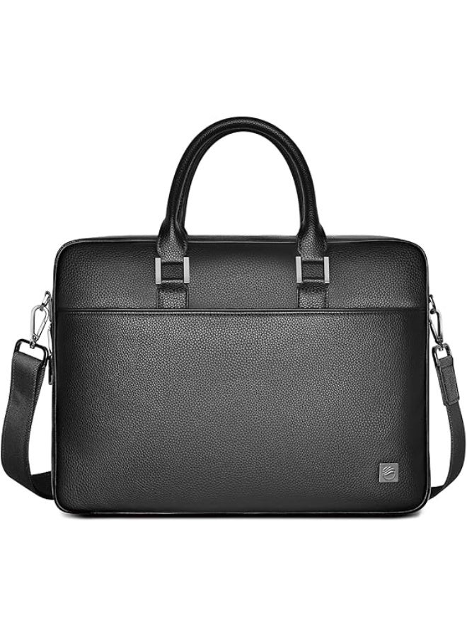 فيفث إيليمنت FIFTH ELEMENT CIPHER 16" Laptop Briefcase with Fingerprint Lock, Water-Resistant PU Leather Business Bag – Black - Image 1