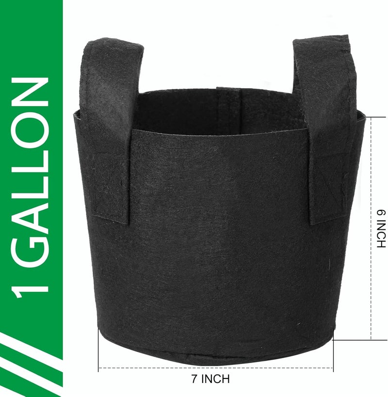 JERIA 12-Pack 1 Gallon, Vegetable/Flower/Plant Grow Bags, Aeration Fabric Pots with Handles (Black), Come with 12 Pcs Plant Labels - Image 2
