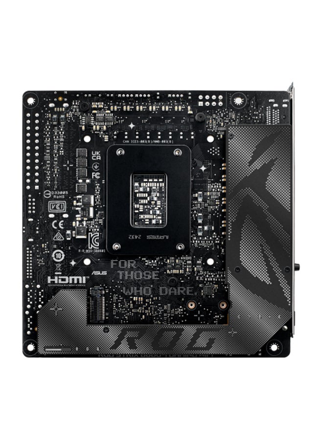 ASUS ROG Strix B860-I Gaming Wi-Fi Motherboard, Intel® Core™ Ultra Processors (Series 2) Support, 16+2+2 Power Stages, PCIe 5.0 x16, DDR5 up to 9066+ MT/s (Max 128GB), Wi-Fi 7 (2.9Gbps), Thunderbolt™ 4, Intel® 2.5Gb Ethernet, Dual M.2 Slots (PCIe 5.0/4.0), USB 20Gbps, Realtek ALC1220P 7.1 Audio, Mini-ITX Form Factor | 90MB1JB0-M0EAY0 Black - Image 3