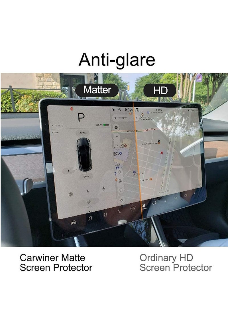 Matte Tempered Glass Screen Protector for Tesla Model 3 / Model Y - Anti-Glare, Anti-Fingerprint Protection for Center Control Touch Screen Navigation Accessories. - Image 2