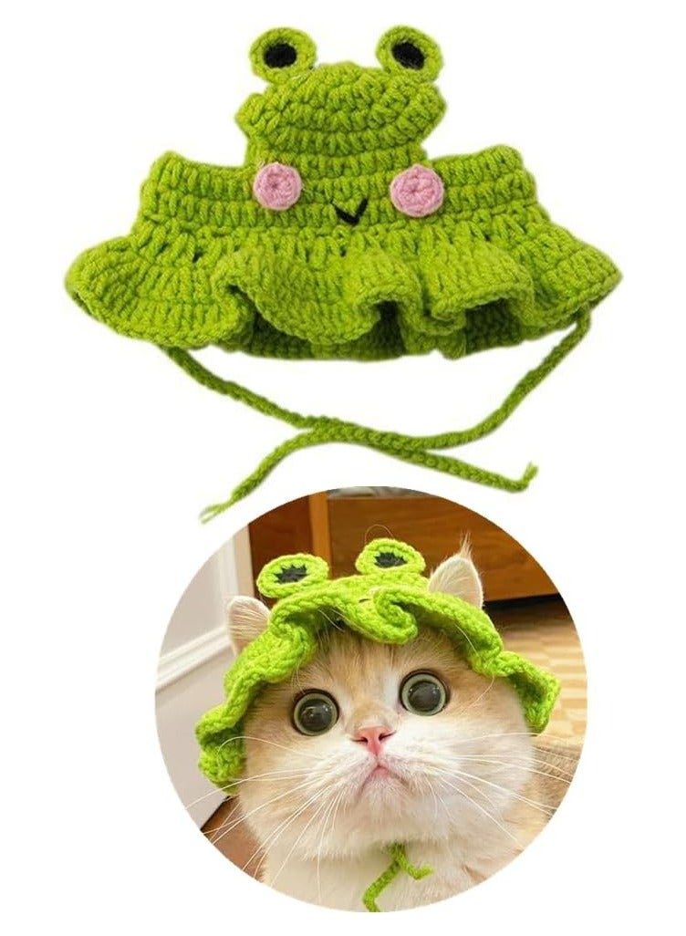 A.M Cat Hat Cute Frog Hat Pet Hat Halloween Cat Kitten Costumes Cat Birthday Hat for Christmas Birthday - Image 4