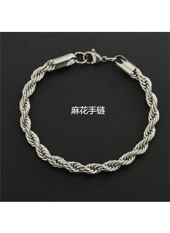 Titanium Steel Bracelet Men Durable Cuban Link Chain S1001-I (twist chain)
