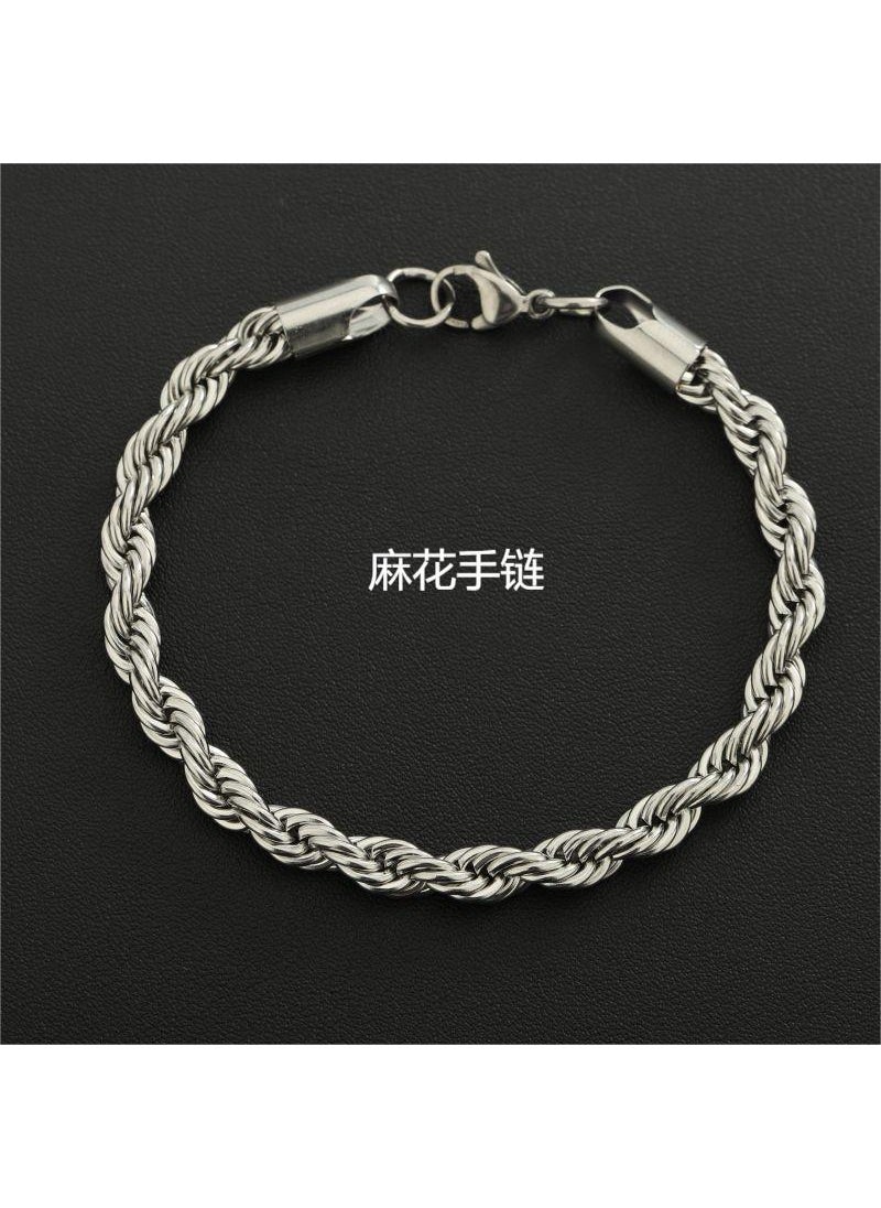Generic - Titanium Steel Bracelet Men Durable Cuban Link Chain S1001-I (twist chain) - Image 1