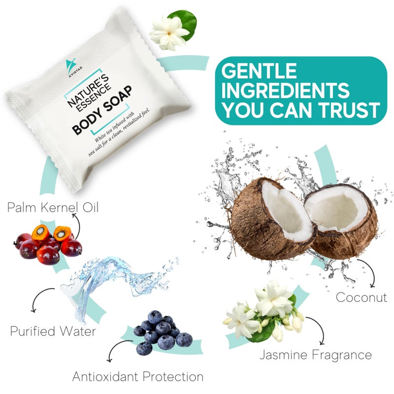 Avistar Bar Soap Bulk Individually Wrapped â€“ 60 Pack 0.5 oz Mini Hotel Soap Bars Bulk â€“ Travel Size Essential Toiletries for Hosts and Guests, Hotel, Hospitality, Shelters & Bathroom Amenities - Image 5