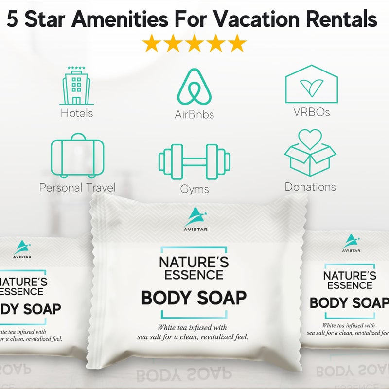 Avistar Bar Soap Bulk Individually Wrapped â€“ 60 Pack 0.5 oz Mini Hotel Soap Bars Bulk â€“ Travel Size Essential Toiletries for Hosts and Guests, Hotel, Hospitality, Shelters & Bathroom Amenities - Image 2