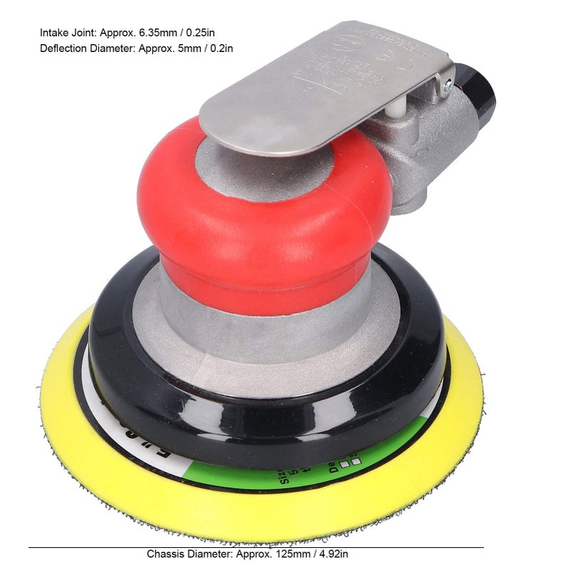 6500 Pneumatic Polishing Sander Machine 5 Inch Alloy Steel Car Furniture High Efficiency 10000RPM Stepless Speed Regulation EU Style - Image 3