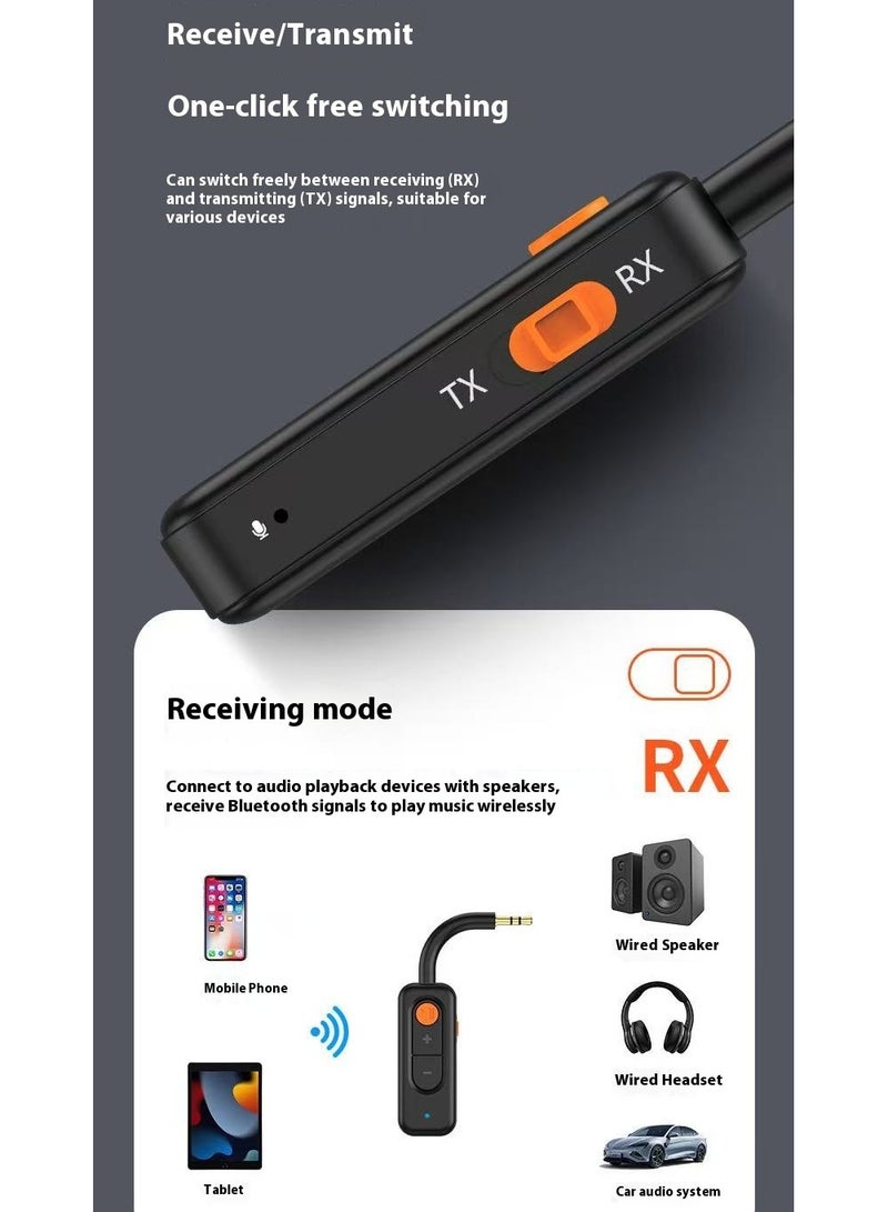 Bluetooth 5.4 Audio Adapter 2-in-1 Wireless Receiver Transmitter AUX Converter for Car, TV, Earphones, Speakers, Airplane - Image 4