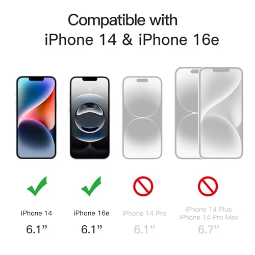 JETech Privacy Full Coverage Screen Protector for iPhone 16e 2025, iPhone 14 6.1-Inch, Anti-Spy Tempered Glass Film, Edge to Edge Protection Case-Friendly, 2-Pack - Image 2