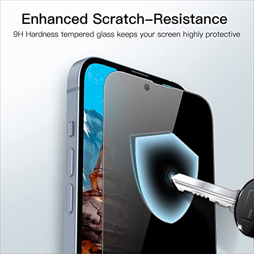 JETech Privacy Full Coverage Screen Protector for iPhone 16e 2025, iPhone 14 6.1-Inch, Anti-Spy Tempered Glass Film, Edge to Edge Protection Case-Friendly, 2-Pack - Image 5