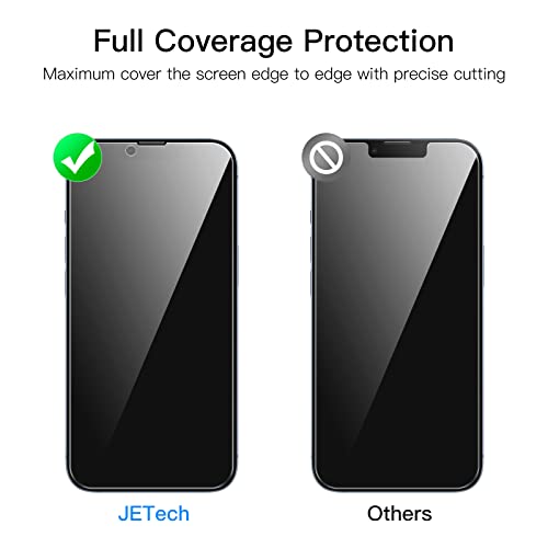 JETech Privacy Full Coverage Screen Protector for iPhone 16e 2025, iPhone 14 6.1-Inch, Anti-Spy Tempered Glass Film, Edge to Edge Protection Case-Friendly, 2-Pack - Image 4