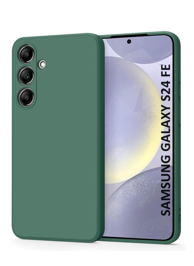 Samsung Galaxy S24 FE Case Cover Inner Fabric Lining with Camera Protection Case for Samsung Galaxy S24 FE Green - Image 1