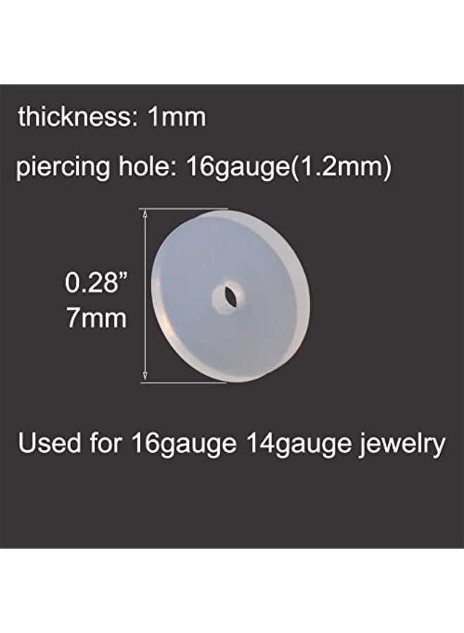 MODRSA Clear Disc Pads no Pull Plastic Piercing Disc for Piercing Bump Silicone Discs Silicone Piercing Disc Stabilize Earrings 16 Gauge - Image 3