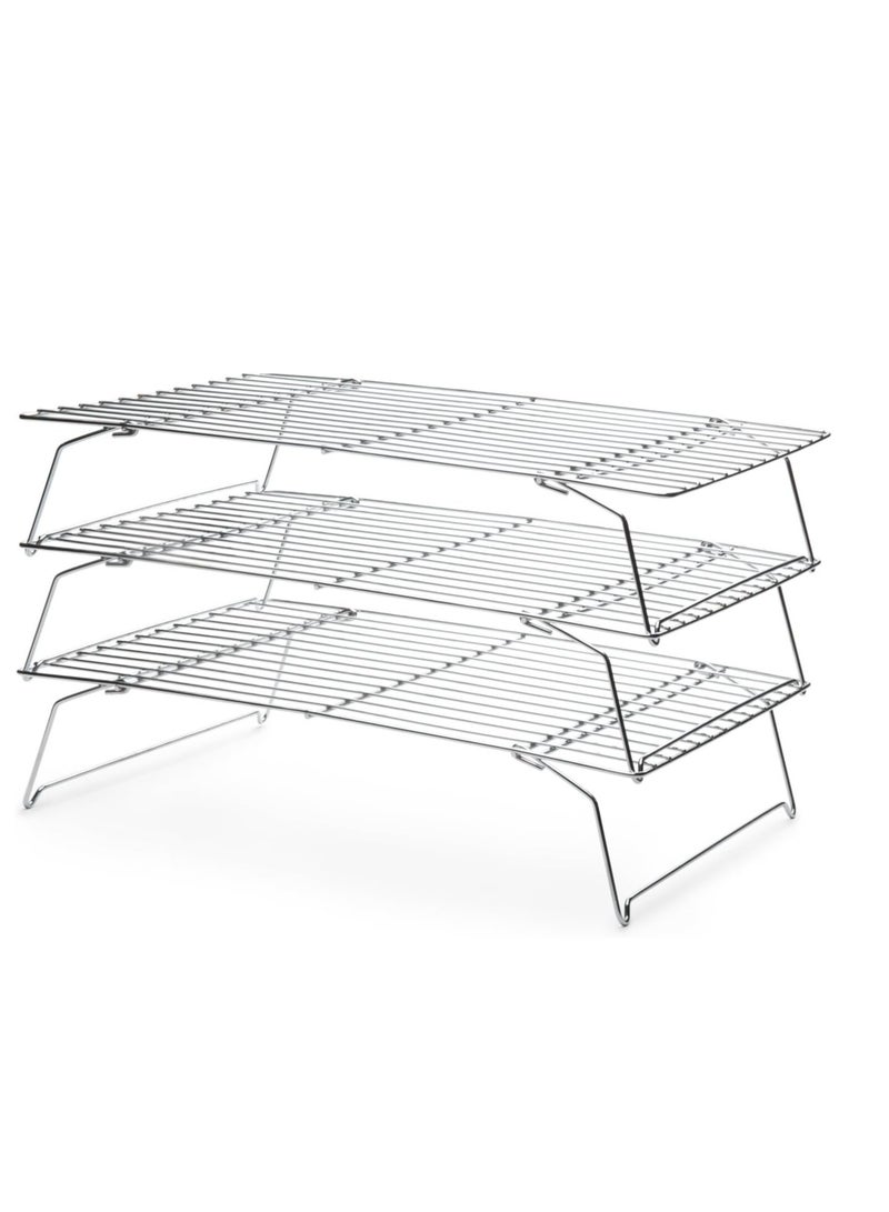 Fox Run Fox Run 4698 Stackable Cooling Rack Set, Chrome, 3-Piece - Image 2