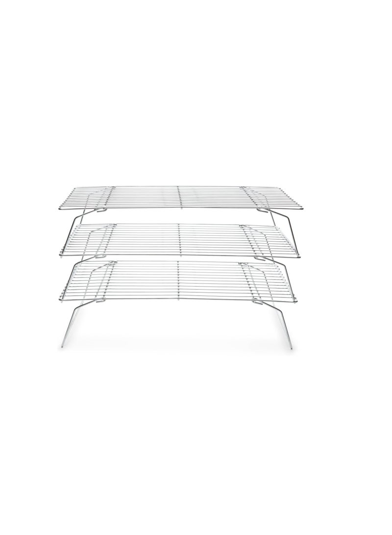 Fox Run Fox Run 4698 Stackable Cooling Rack Set, Chrome, 3-Piece - Image 3