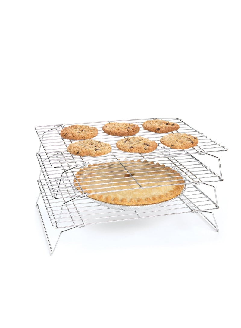 Fox Run Fox Run 4698 Stackable Cooling Rack Set, Chrome, 3-Piece - Image 1