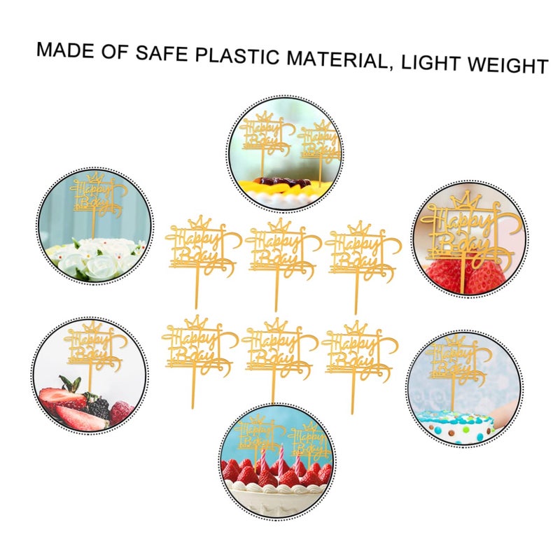 10Pcs Clear Acrylic Cake Insert Cards Birthday Cake Topper Decorations For Party Supplies - Image 4