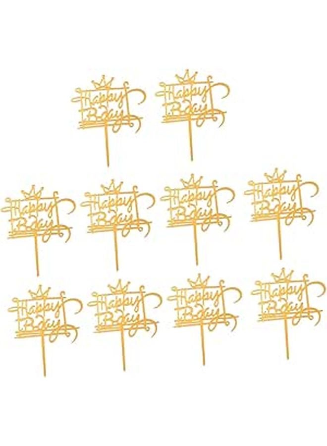 10Pcs Clear Acrylic Cake Insert Cards Birthday Cake Topper Decorations For Party Supplies - Image 1