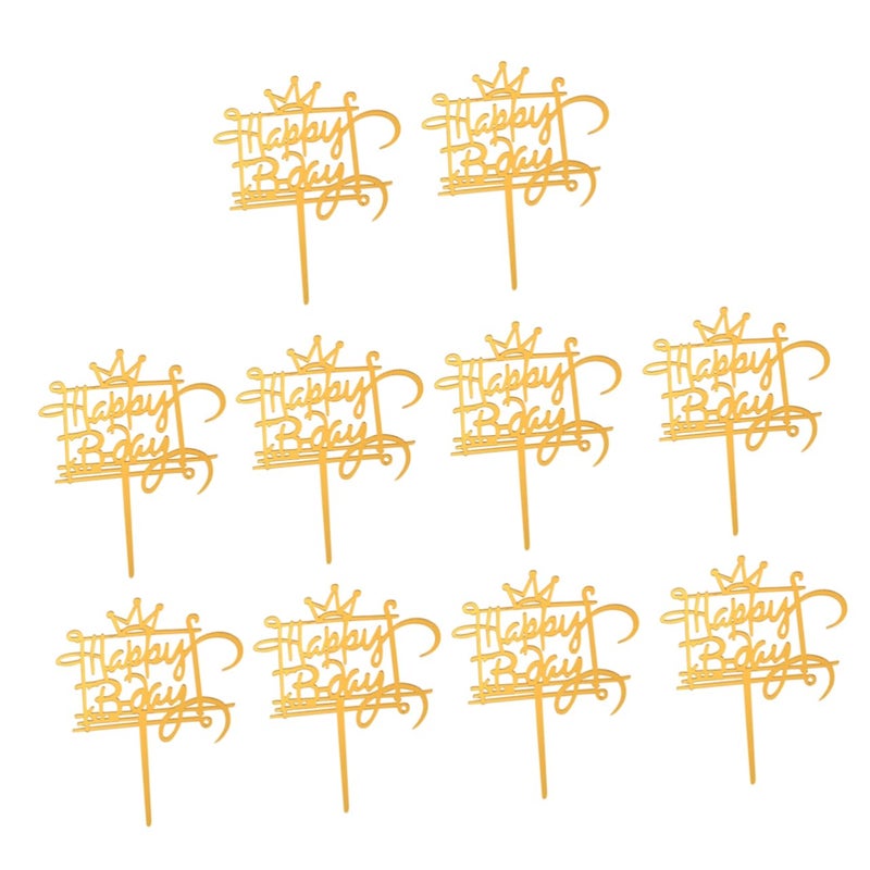 10Pcs Clear Acrylic Cake Insert Cards Birthday Cake Topper Decorations For Party Supplies - Image 2