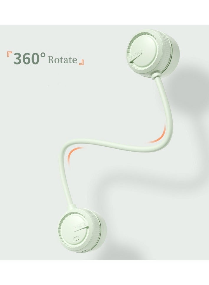 مروحة العنق ، 360 درجة التناوب ، 1000mAh ، وتقاسم المنافع ، السليكا هلام ، 3 سرعة الرياح ، القانون الأخضر - Image 3