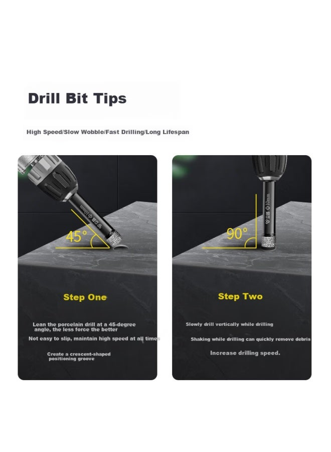 Lichang Ceramic Tile Punching Special Drill Bit Dry Drilling Stone Glass Marble Artifact Hand Drill Complete Ceramic Tile Opener - Image 5