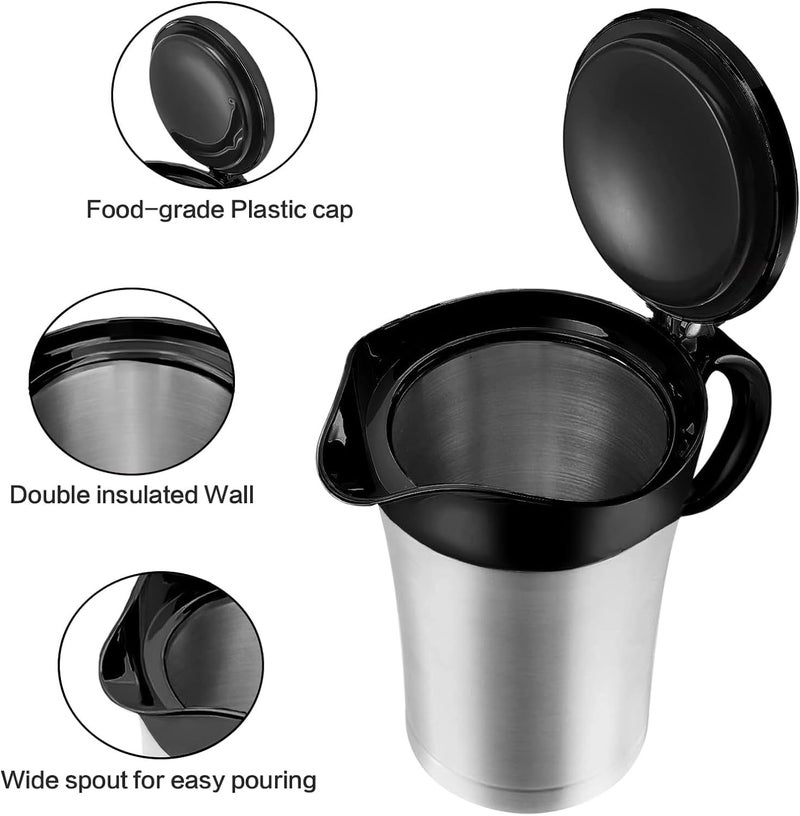 RAISLY Double Insulated Gravy Boat,25Oz Stainless Steel Gravy Sauce Jug with Hinged Lid, Ideal Gravy Warmer Pitcher for Family Dinner, Thanksgiving, Halloween, Christmas, Birthday Party 750ML - Image 4