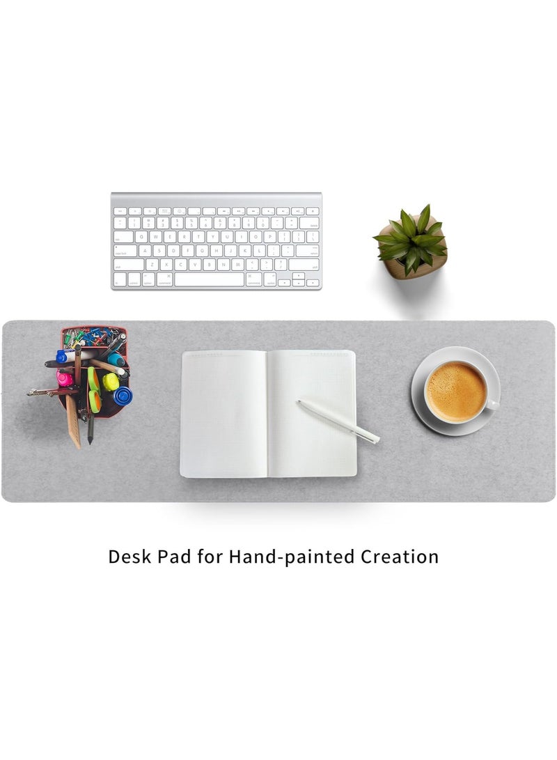 MAOGEDA Multifunctional Felt Desk Mat, Computer Mouse Pad, Office Desk Mat 90cm X 30cm Large Felt Mouse Pad, Extended Gaming Mouse Pad, Computer Desk Mat, Non-slip and Waterproof Office Desk Mat Protector (Light Gray) - Image 5