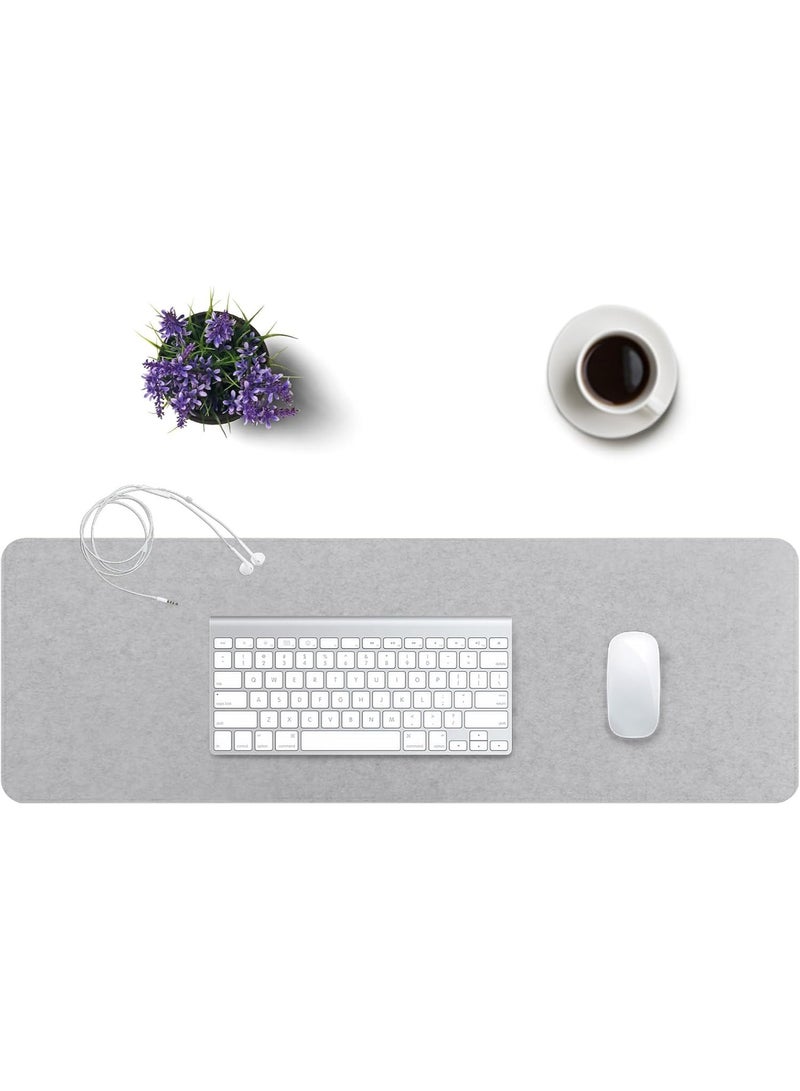 MAOGEDA Multifunctional Felt Desk Mat, Computer Mouse Pad, Office Desk Mat 90cm X 30cm Large Felt Mouse Pad, Extended Gaming Mouse Pad, Computer Desk Mat, Non-slip and Waterproof Office Desk Mat Protector (Light Gray) - Image 2