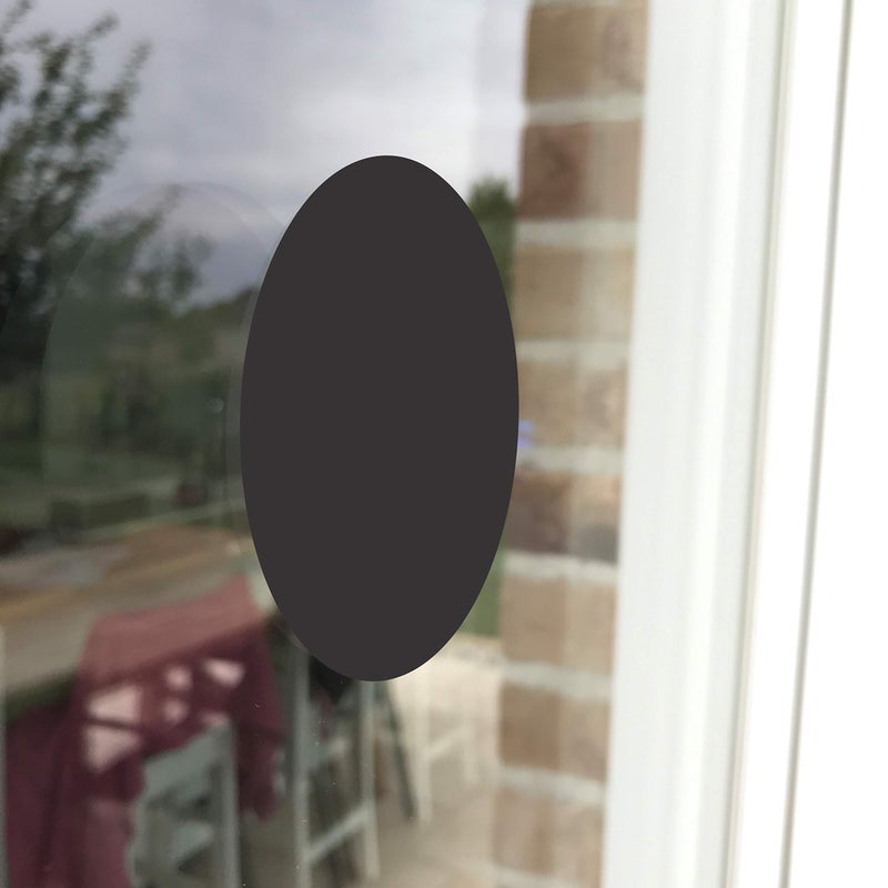 Decooo.be Anti-Collision Stickers to Prevent Persons or Birds Strikes on Window Glass/Choice of Colours Available (Set of 21 Rounds - Diameter: 3 in) (Black) - Window Decals - Image 2
