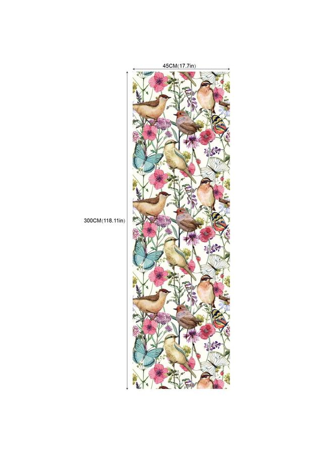 الأزرق جي دبليو Wallpaper الزهور والطيور الخضراء ذاتية اللصق خلفية غرفة المعيشة الخلفية تحول خلفية التمرير RW236-250 - Image 1