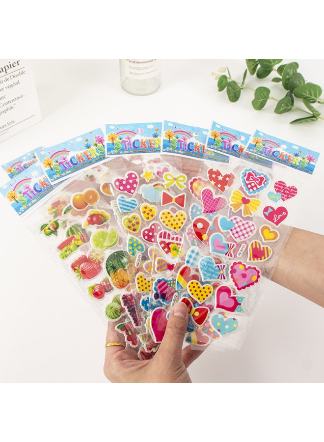 اكس اس ملصقات كرتونية مجسمة فقاعية، ملصقات مكافأة لرياض الأطفال، ملصقات لاصقة على شكل فراشات حب كرتونية، ملصقات مجسمة ثلاثية الأبعاد للأطفال - Image 1