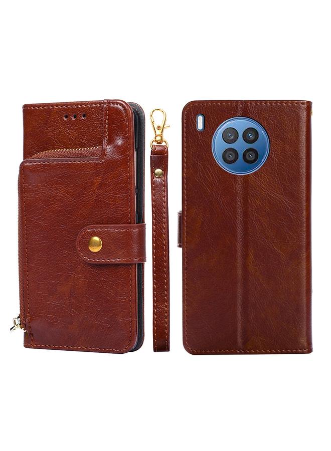 Zaboon Case For Huawei nova 8i Zipper Bag PU + TPU Horizontal Flip Leather Phone Case - Image 1