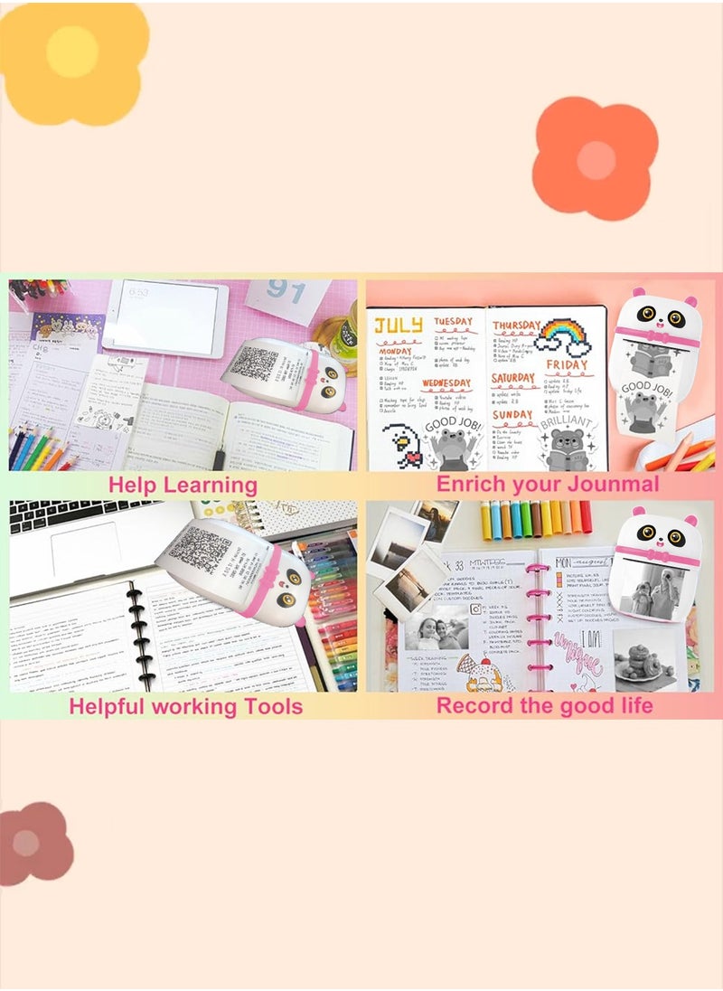 Kidle Mini Pocket Panda printer Bluetooth Wireless Smart Printer with Android APP (including a roll of paper)+3 colored papers+5 stickers+5 regular papers+colored pens+random stickers * 1  - Image 5