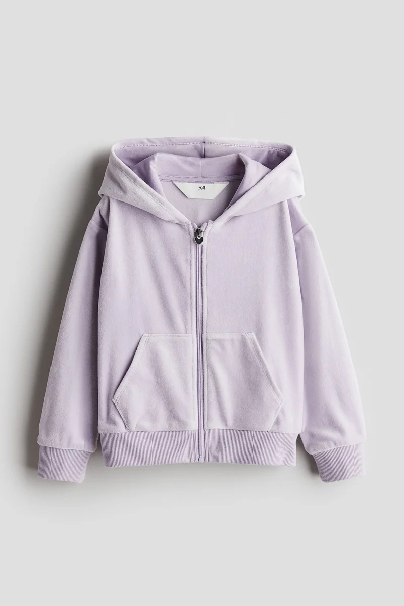 H&M Velour zip-through hoodie