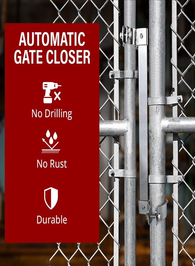 GearHill Automatic Gate Closer with Heavy Duty Steel Bar, Self Closing Gate Hinges Ideal for Metal Gate in The Outdoors Like in The Backyard, for Dog Fence, Pool gate - Image 4